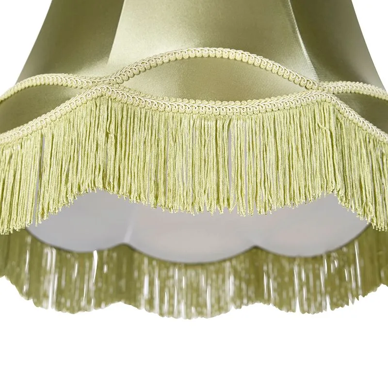 Abat-jour en soie vert 45 cm - Granny