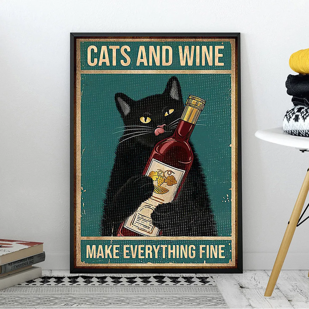 Affiche De Vin Peinture Sur Toile Vintage