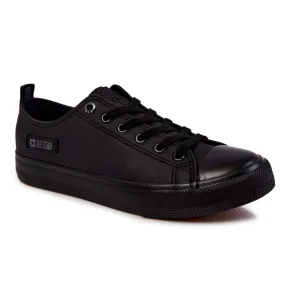 Baskets basses en cuir pour hommes Big Star KK174009 Noir le noir