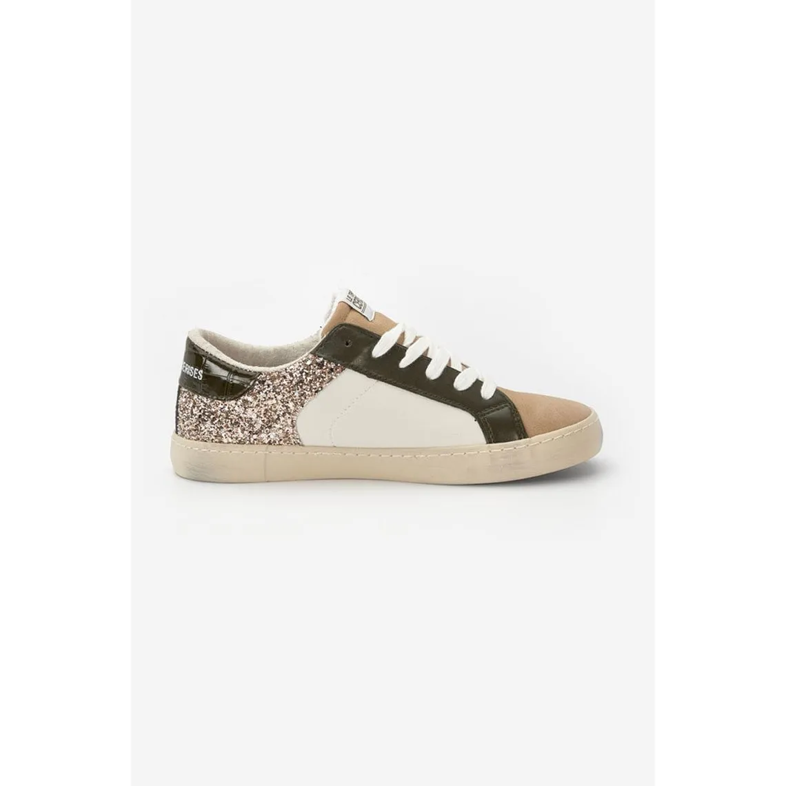 Baskets Bloom khaki à paillettes vert | 3 Suisses