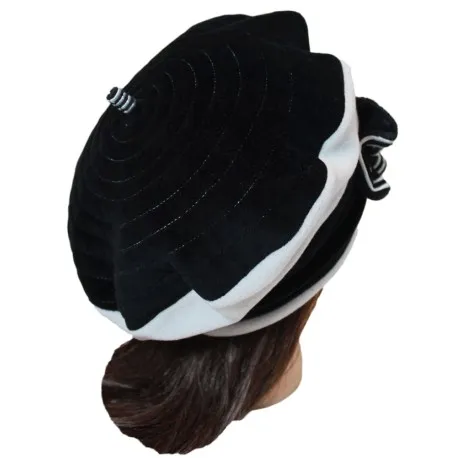 BERET FEMME Coloris noir et gris perle en VELOURS et POLAIRE