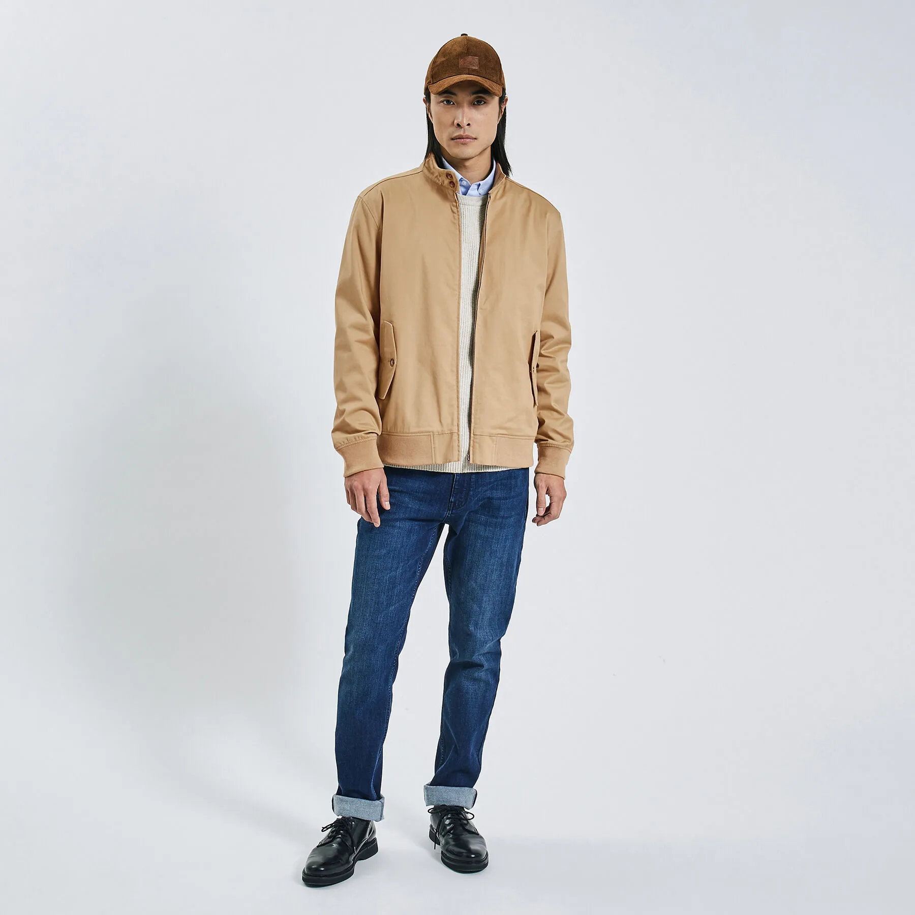 Blouson coton col montant Beige | Jules