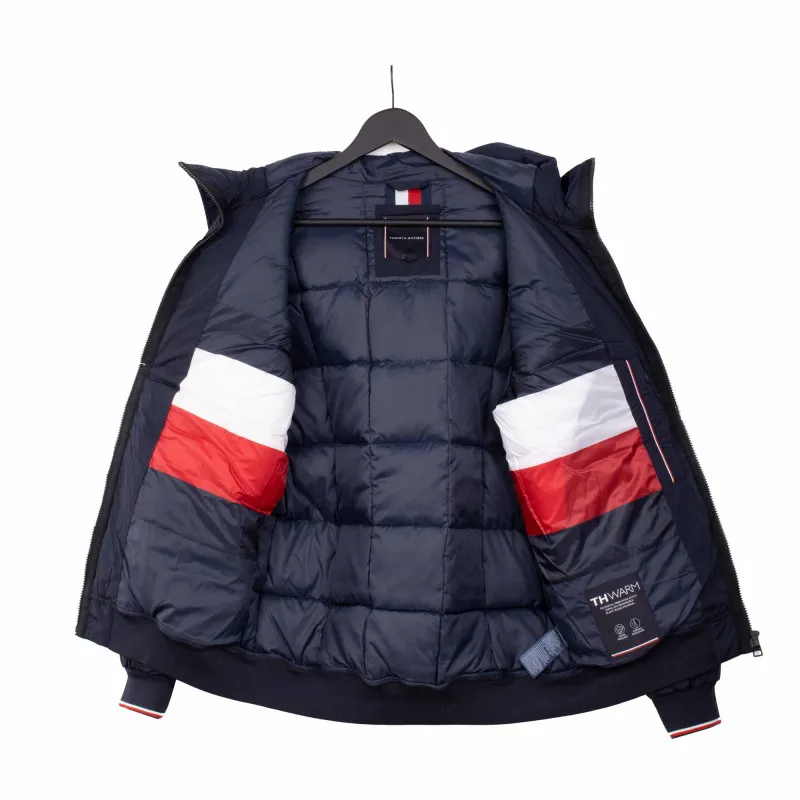 Blouson matelassé à capuche style bomber avec logo brodé Homme TOMMY 