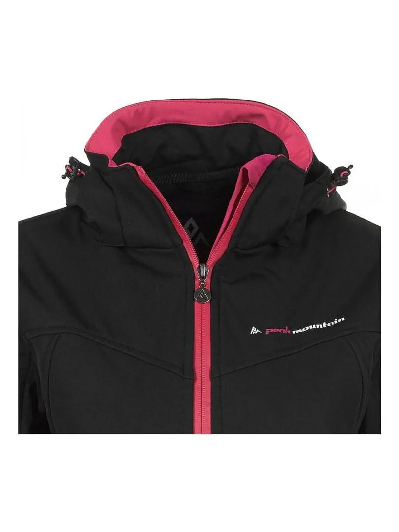 Blouson softshell femme AMALEAK - PEAK MOUNTAIN - Noir Rose