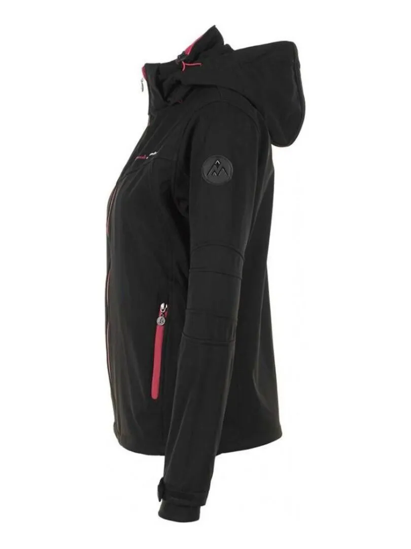 Blouson softshell femme AMALEAK - PEAK MOUNTAIN - Noir Rose