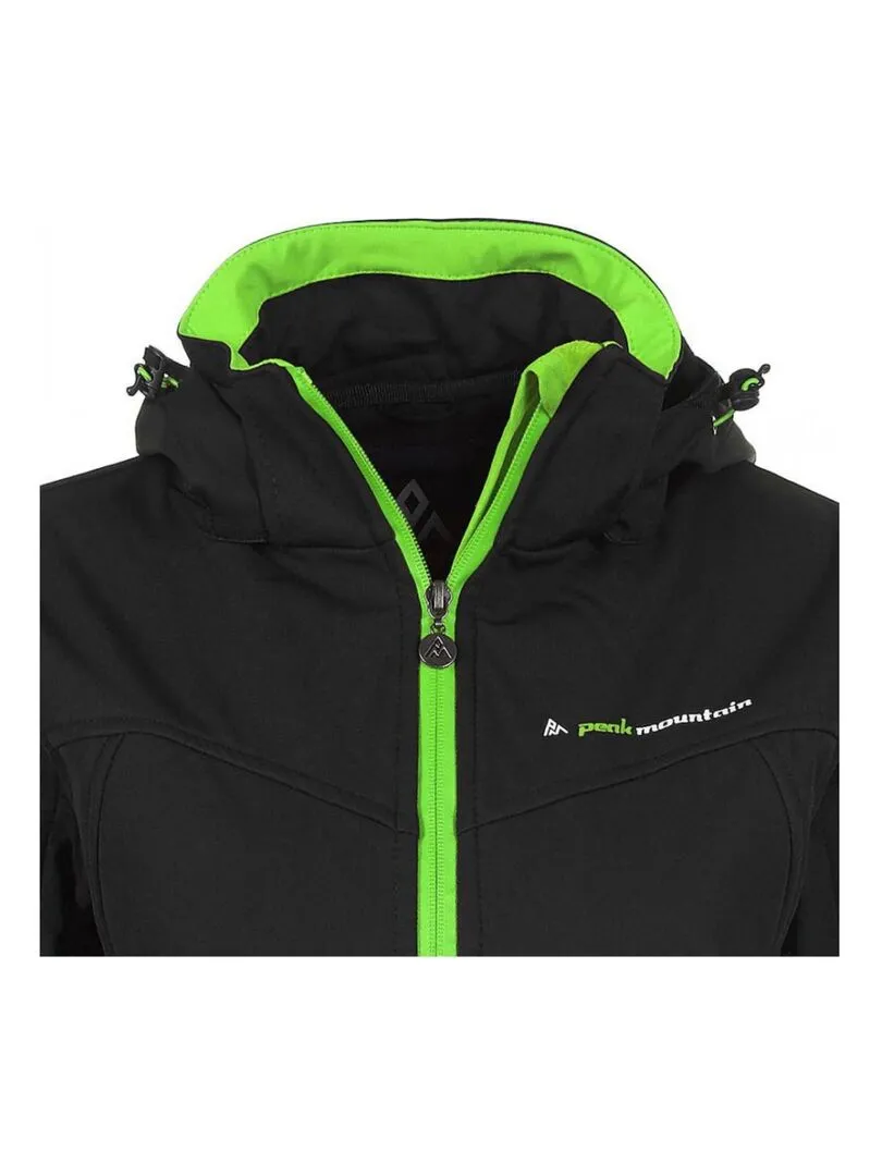 Blouson softshell femme AMALEAK - PEAK MOUNTAIN - Noir Vert