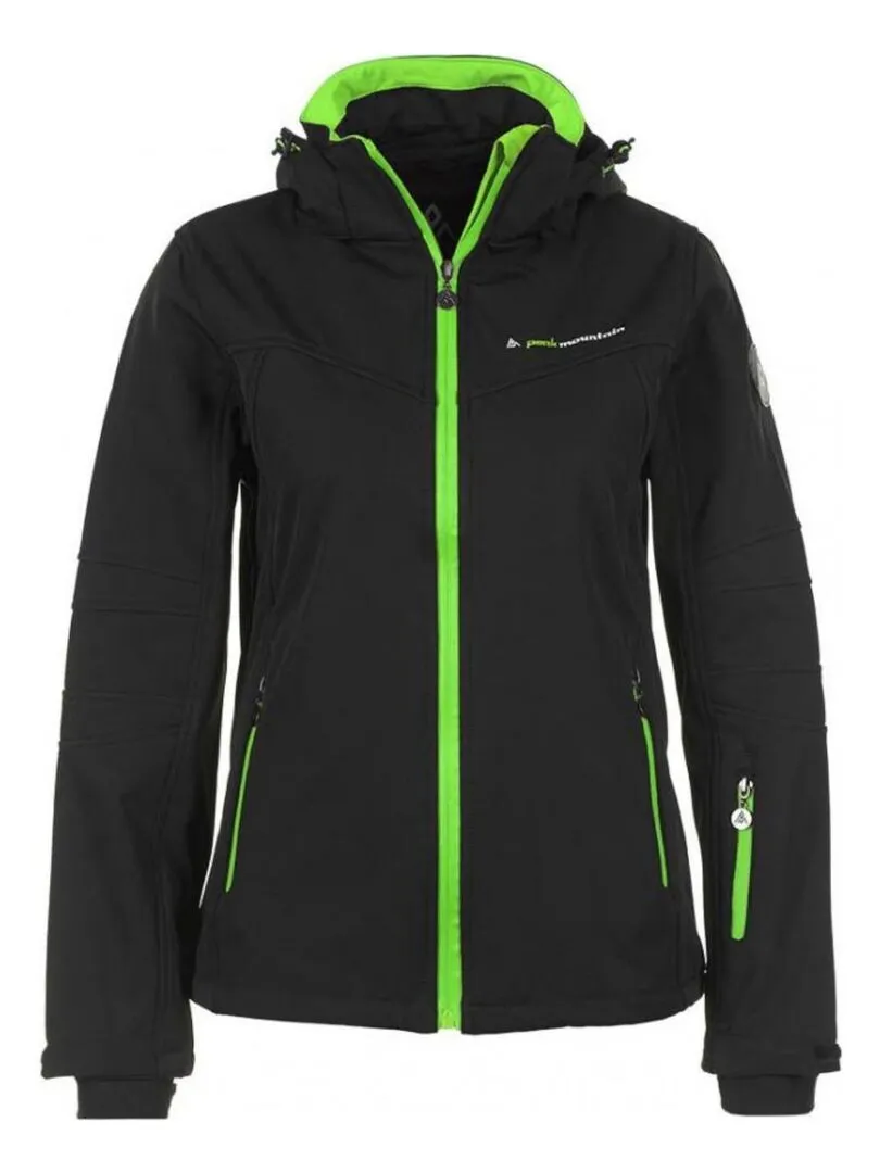 Blouson softshell femme AMALEAK - PEAK MOUNTAIN - Noir Vert