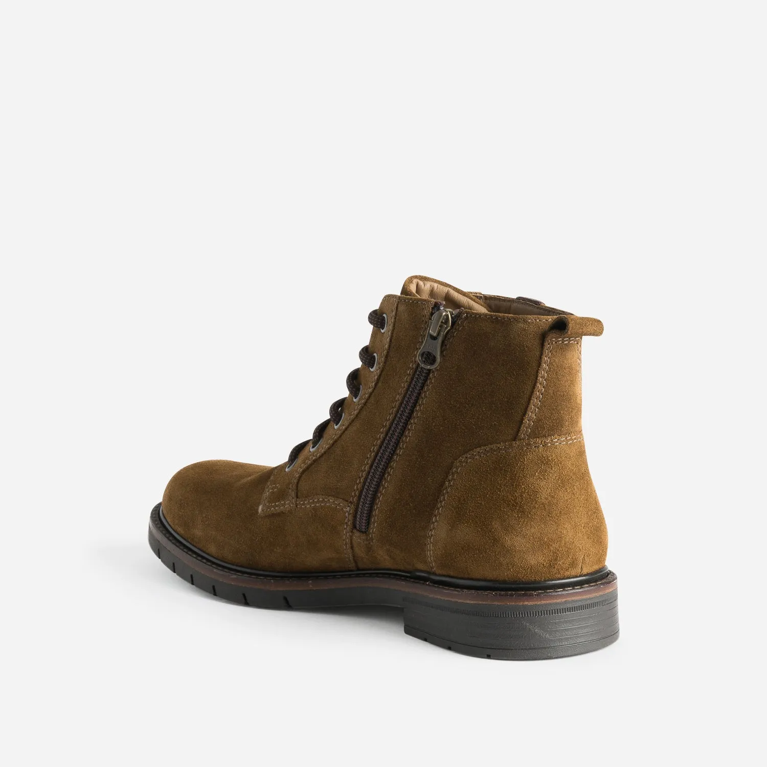 Boots à lacet marron en cuir velours - Boots Homme | ERAM