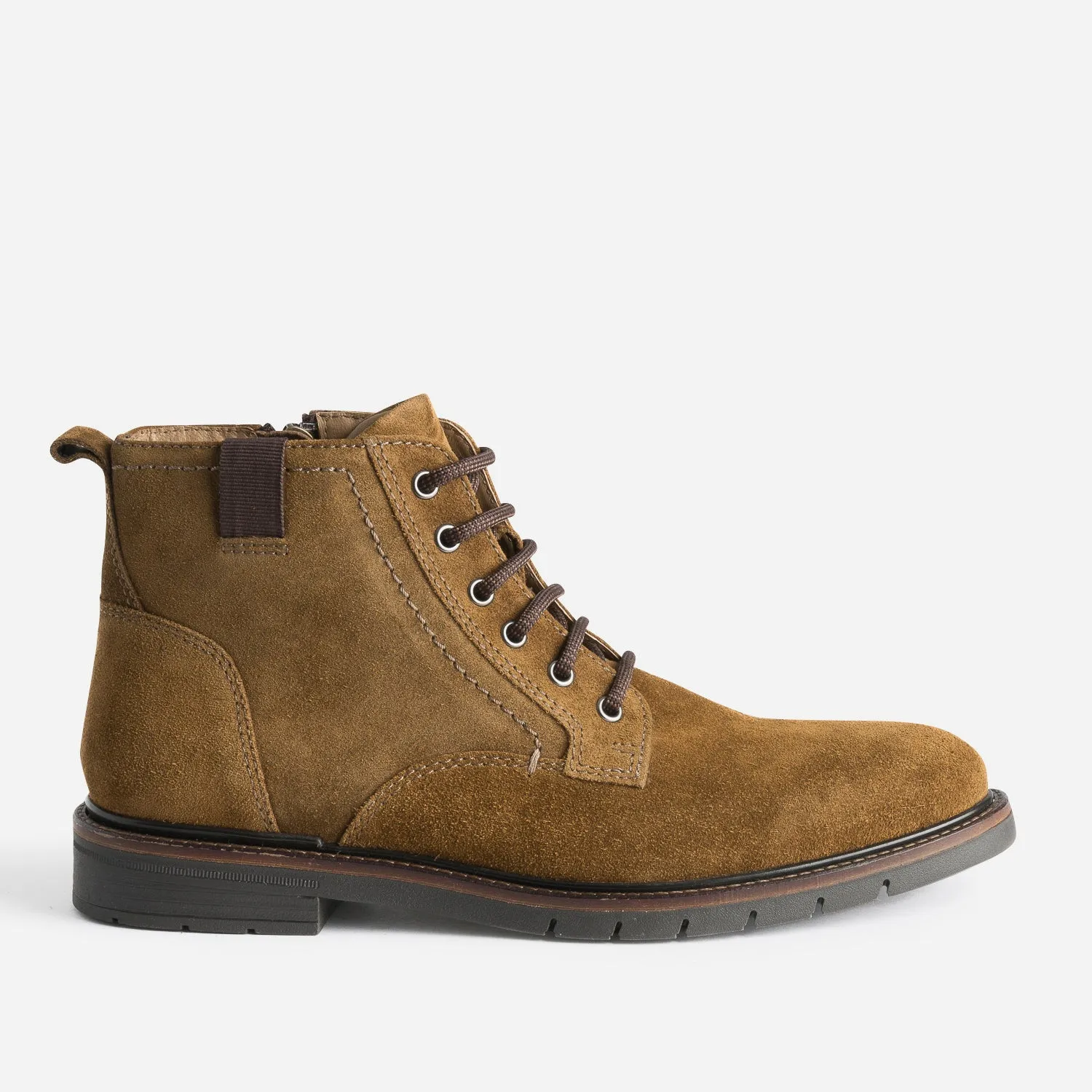 Boots à lacet marron en cuir velours - Boots Homme | ERAM