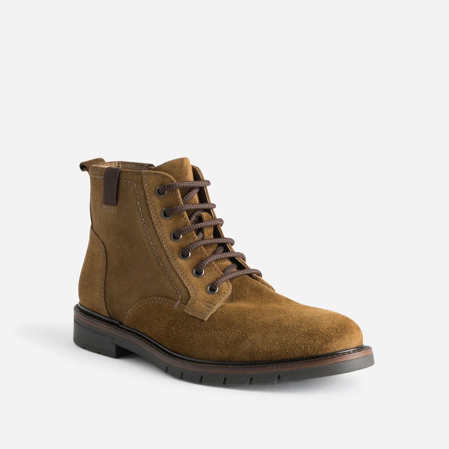 Boots à lacet marron en cuir velours - Boots Homme | ERAM