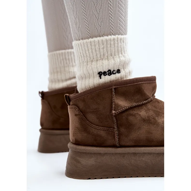 Bottes de neige à semelle épaisse pour femme Caliksa brun