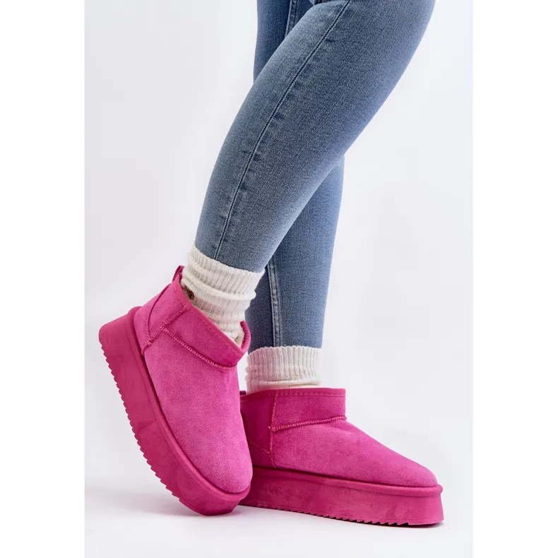 Bottes de neige à semelle épaisse pour femme, rose Caliksa