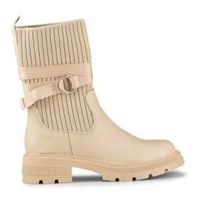 Bottines beige clair à tige élastique