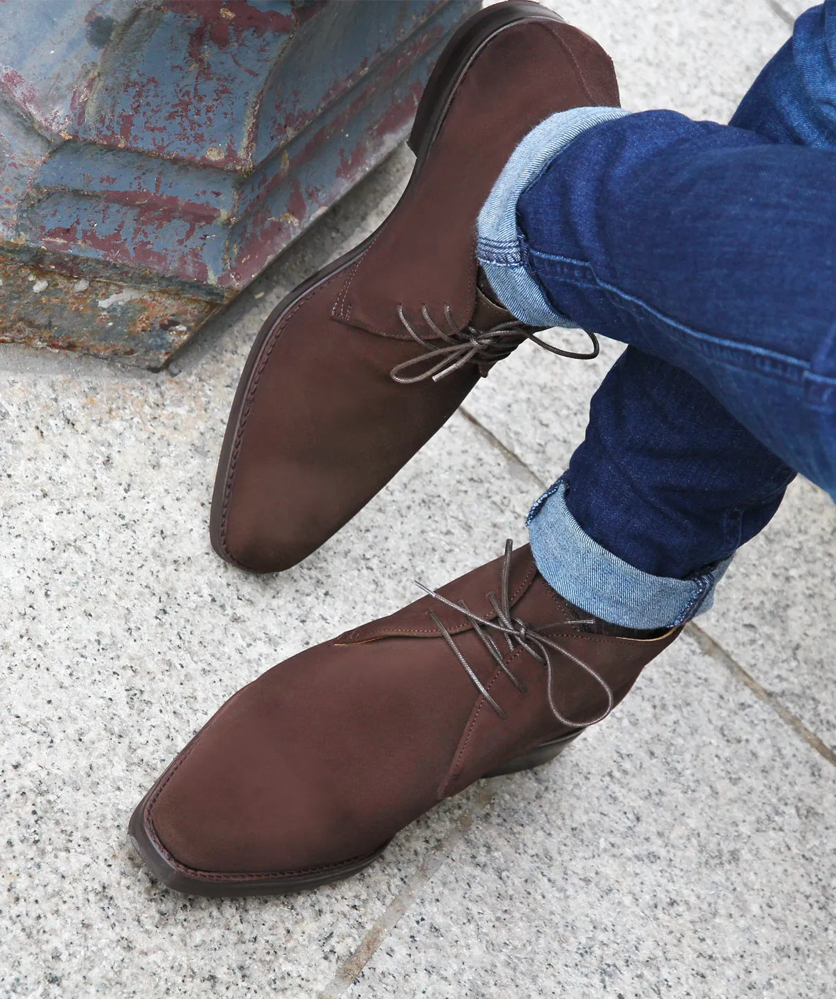 Bottines CHUKKA Veau Velours Marron (ancienne forme)