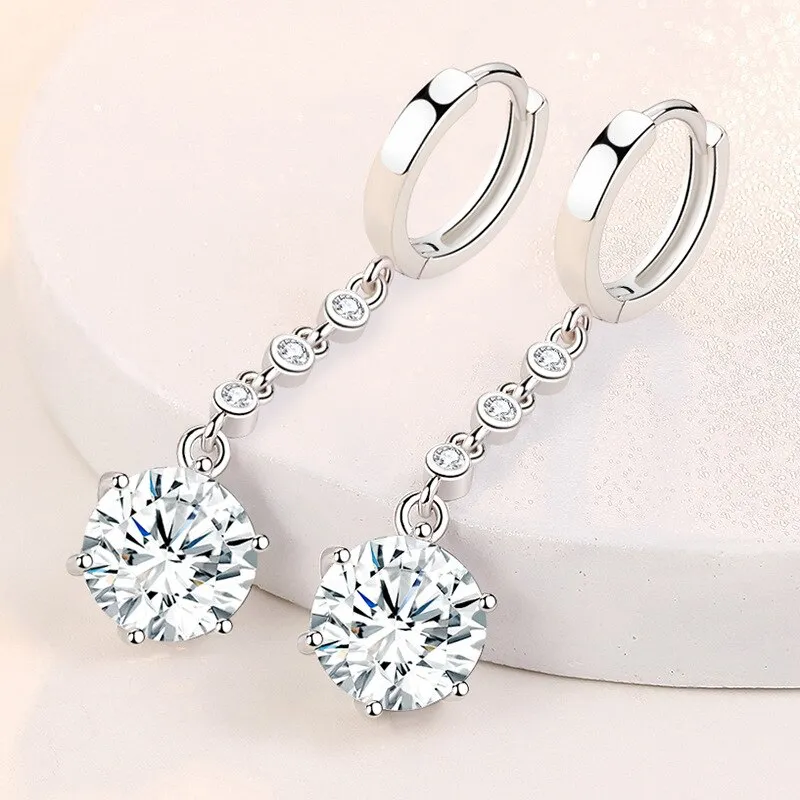 Boucles d'oreilles longues en argent S925