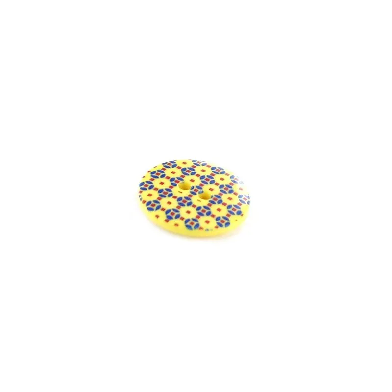 Bouton Polyester Mosaïc jaune