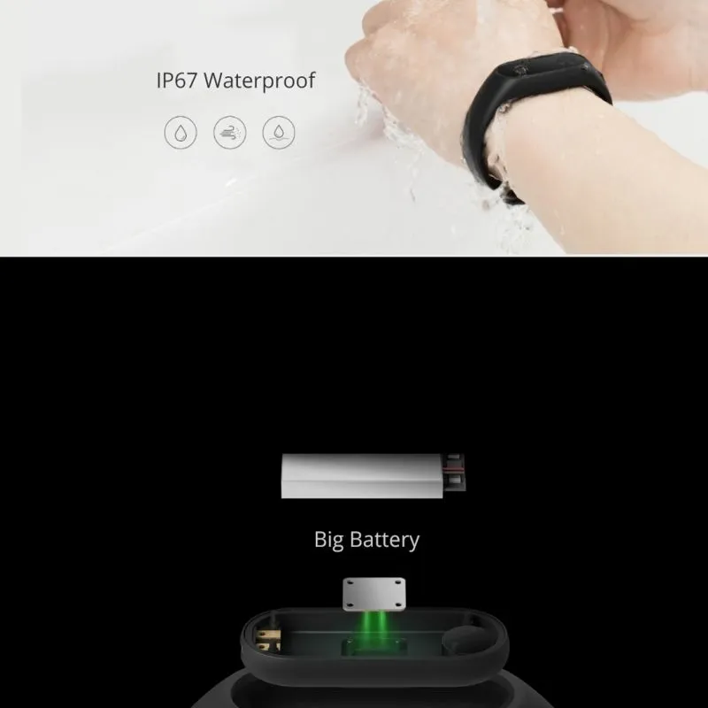 Bracelet Connecté Elégant Android iOS Bluetooth Sport Noir