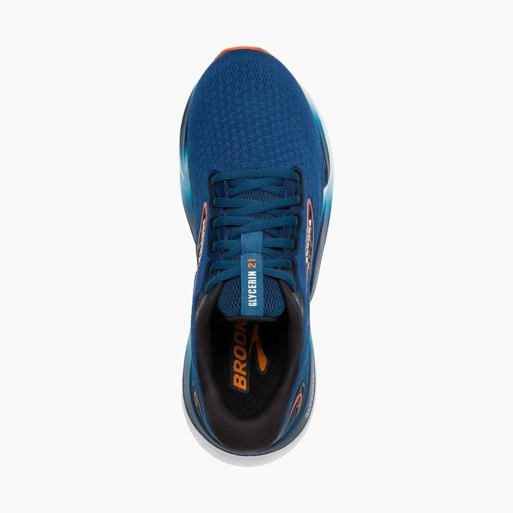 BROOKS Glycerin 21 Bleu Grand Largeur Homme