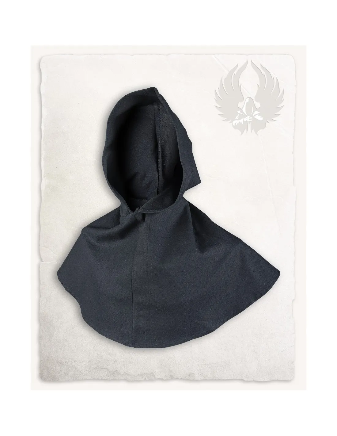 Capuche Wolfram en toile de coton - coloris noir ⚔️ Boutique Épées