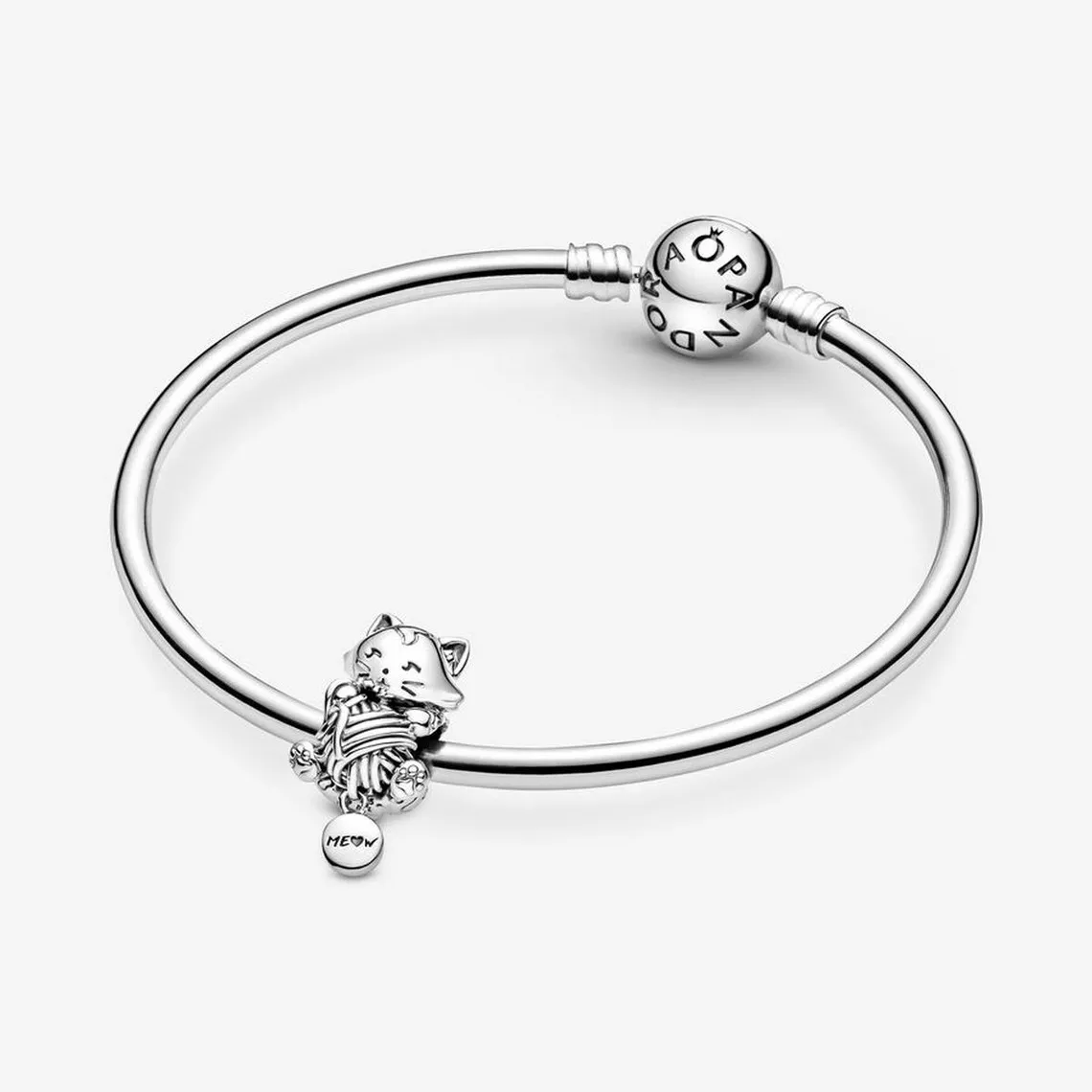 Charm Boule Chaton & Pelote de Laine Pandora Moments - Argent | 3 Suisses