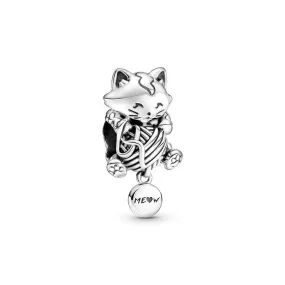 Charm Boule Chaton & Pelote de Laine Pandora Moments - Argent | 3 Suisses