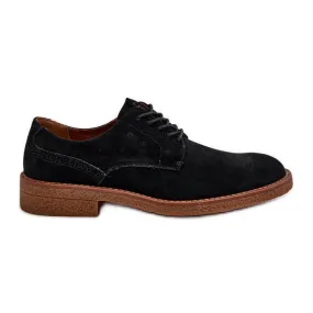 Chaussures en daim pour hommes Big Star NN174212 noir le noir