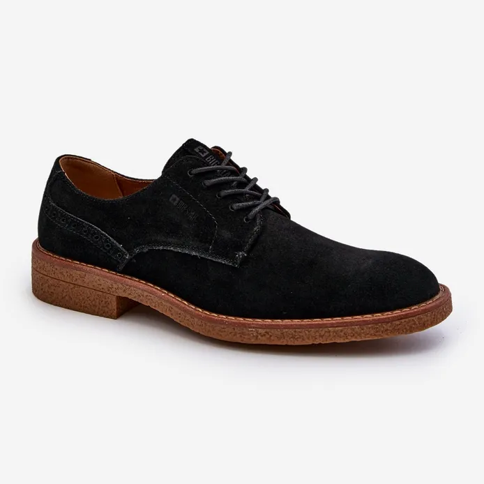 Chaussures en daim pour hommes Big Star NN174212 noir le noir