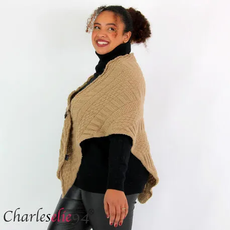 Châle femme hiver NAEMI camel