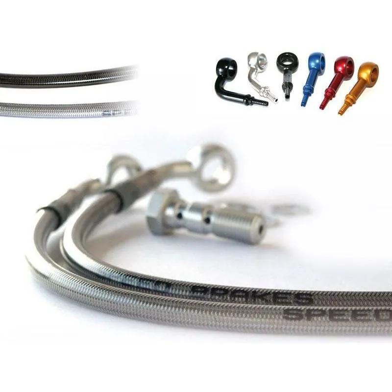 Durite de frein avant d'aviation SPEEDBRAKES carbone/raccord titane Kawasaki GPZ 1000 RX