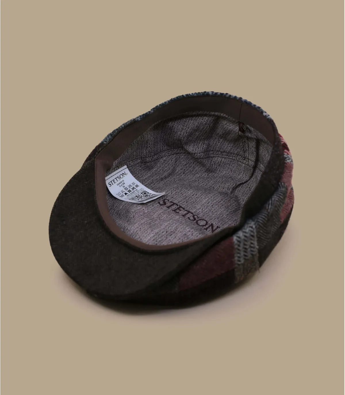 Gavroche grise patchwork laine - Hatteras Patchwork Stetson : Headict