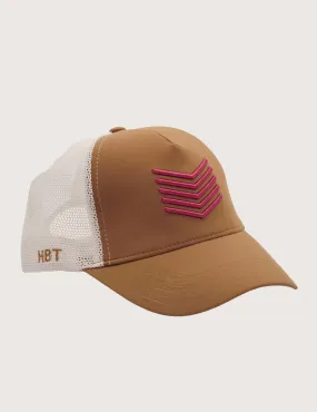 HBT | Casquette Chevrons Biscuit Fuchsia Blanc Unisexe