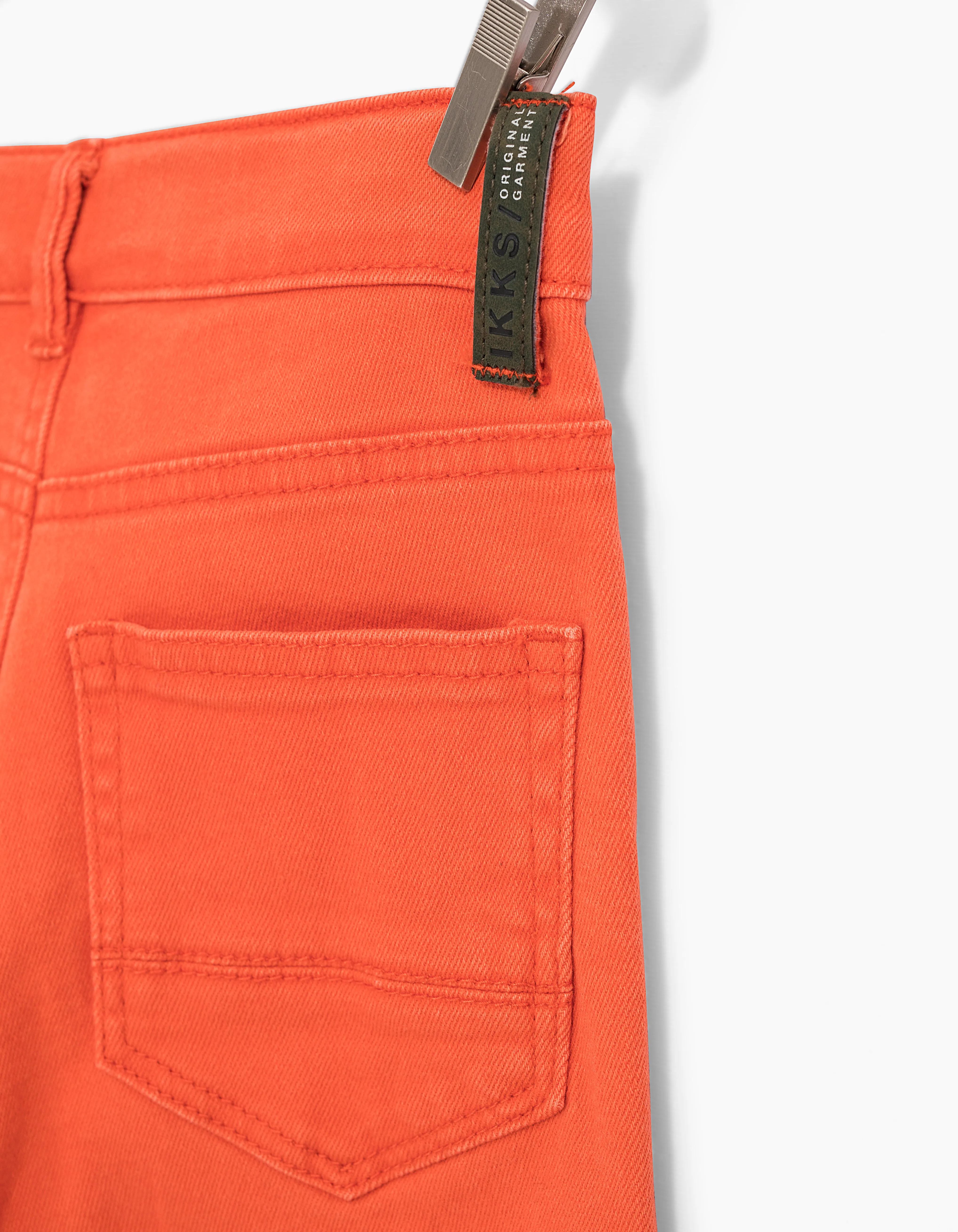 Jean slim orange moyen à taille ajustable garçon