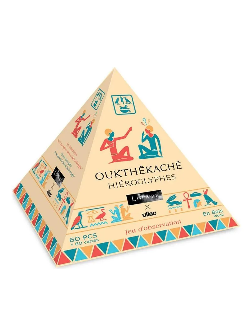 Jeu d'observation en bois : OUKTHÊKACHÉ HIÉROGLYPHES - MUSÉE DU LOUVRE - N/A