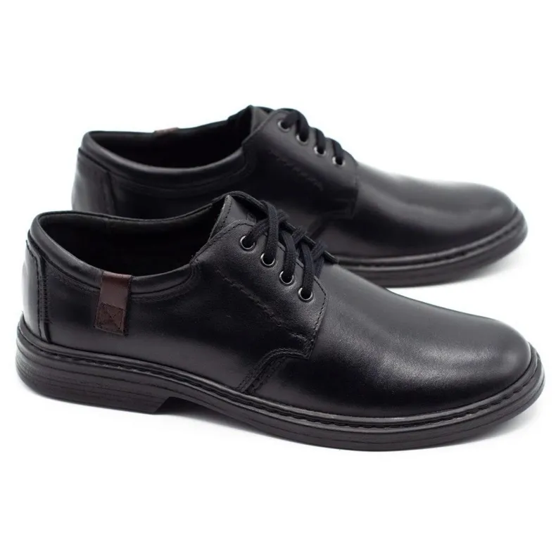 Joker Chaussures pour hommes en cuir 415 noir le noir