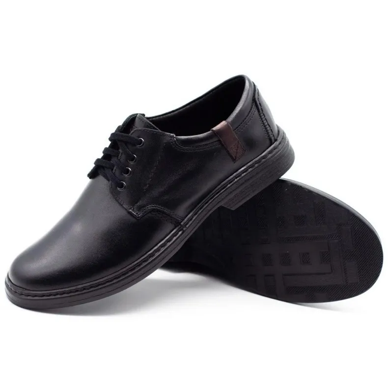 Joker Chaussures pour hommes en cuir 415 noir le noir