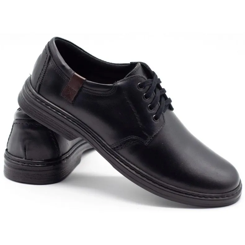 Joker Chaussures pour hommes en cuir 415 noir le noir