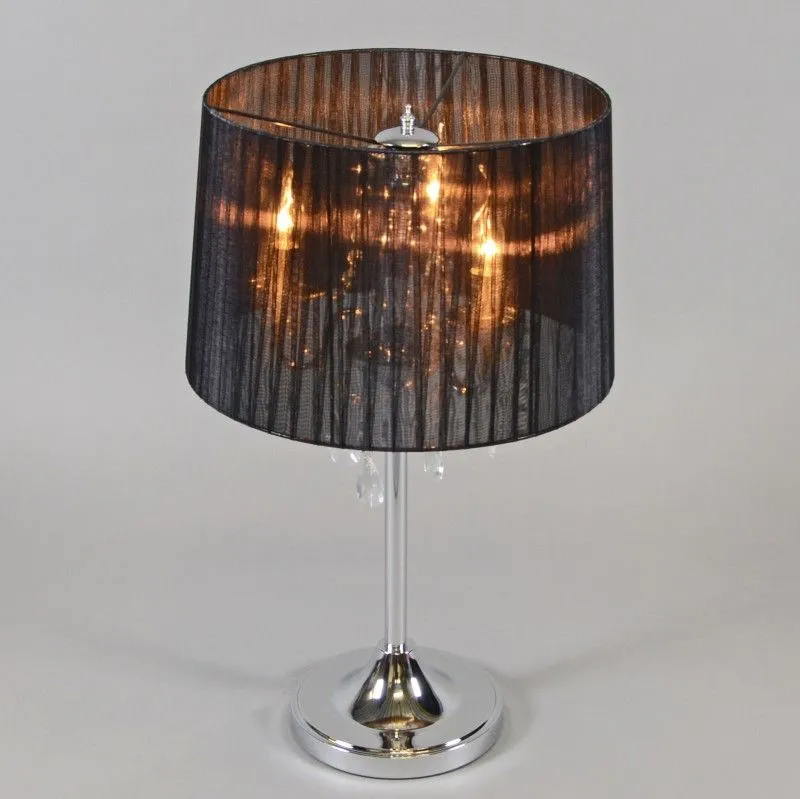 Lampe de table classique chrome avec abat-jour noir - Ann-Kathrin 3