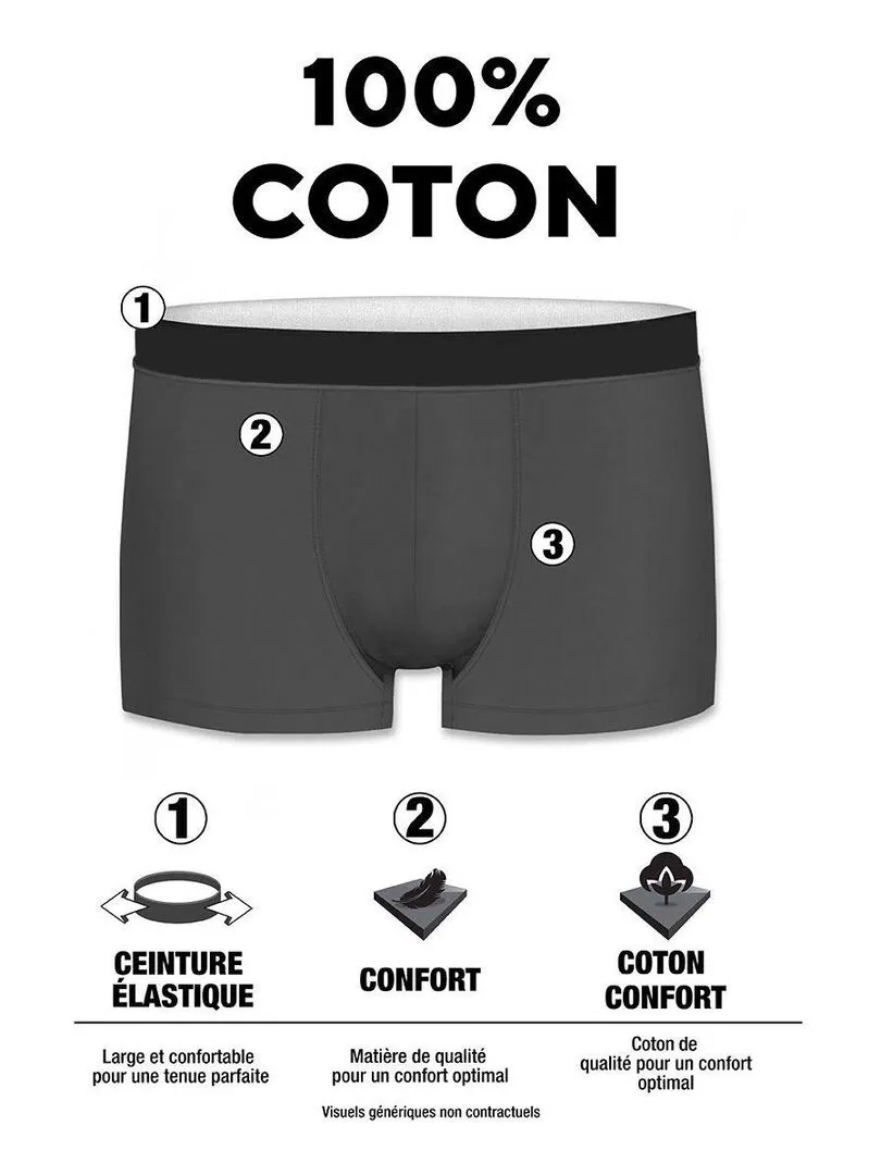 Lot de 4 boxers homme en coton Classic Pierrecardin - Noir