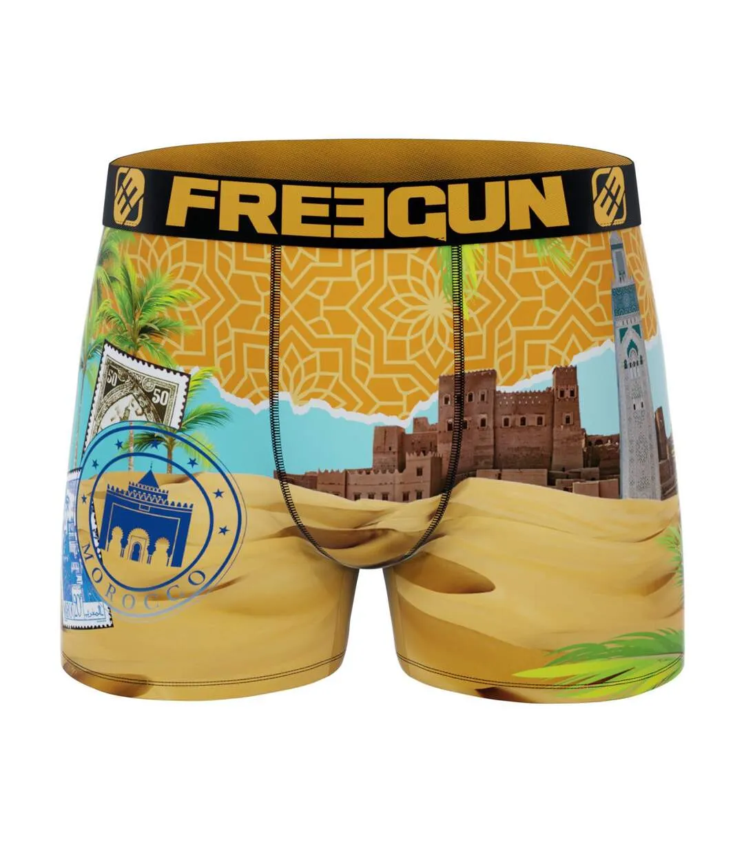 Lot de 4 boxers homme en polyester recyclé Landscape Freegun