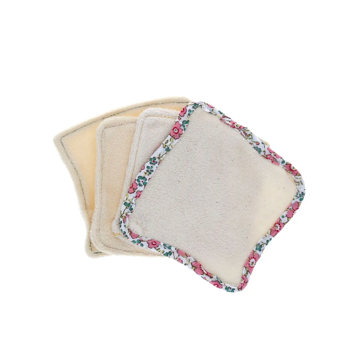 Lot de 4 lingettes lavables en éponge - Bouquet Mahaut Jolie saison - Le petit Souk