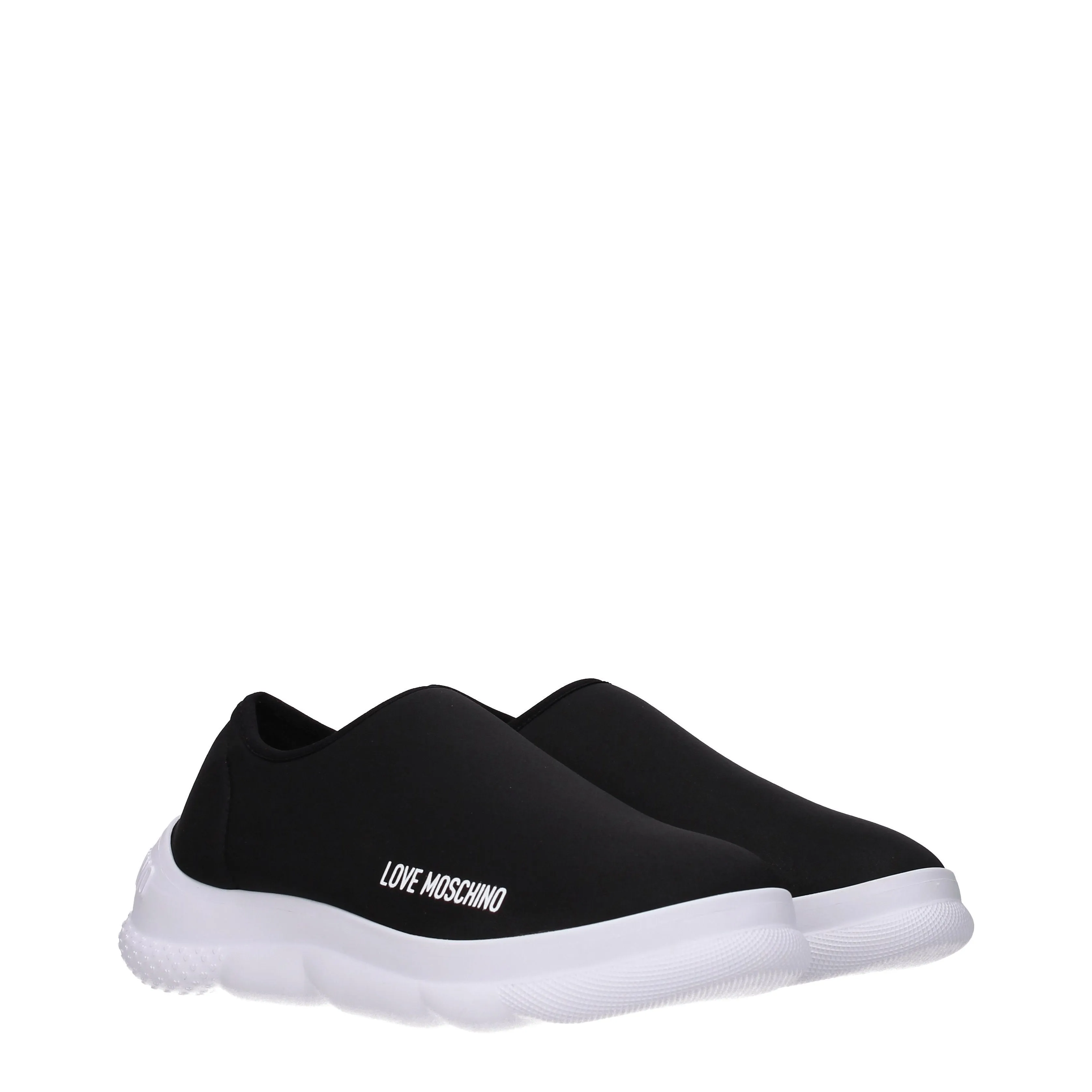 Love Moschino Slip on Woman Tissu Black / White