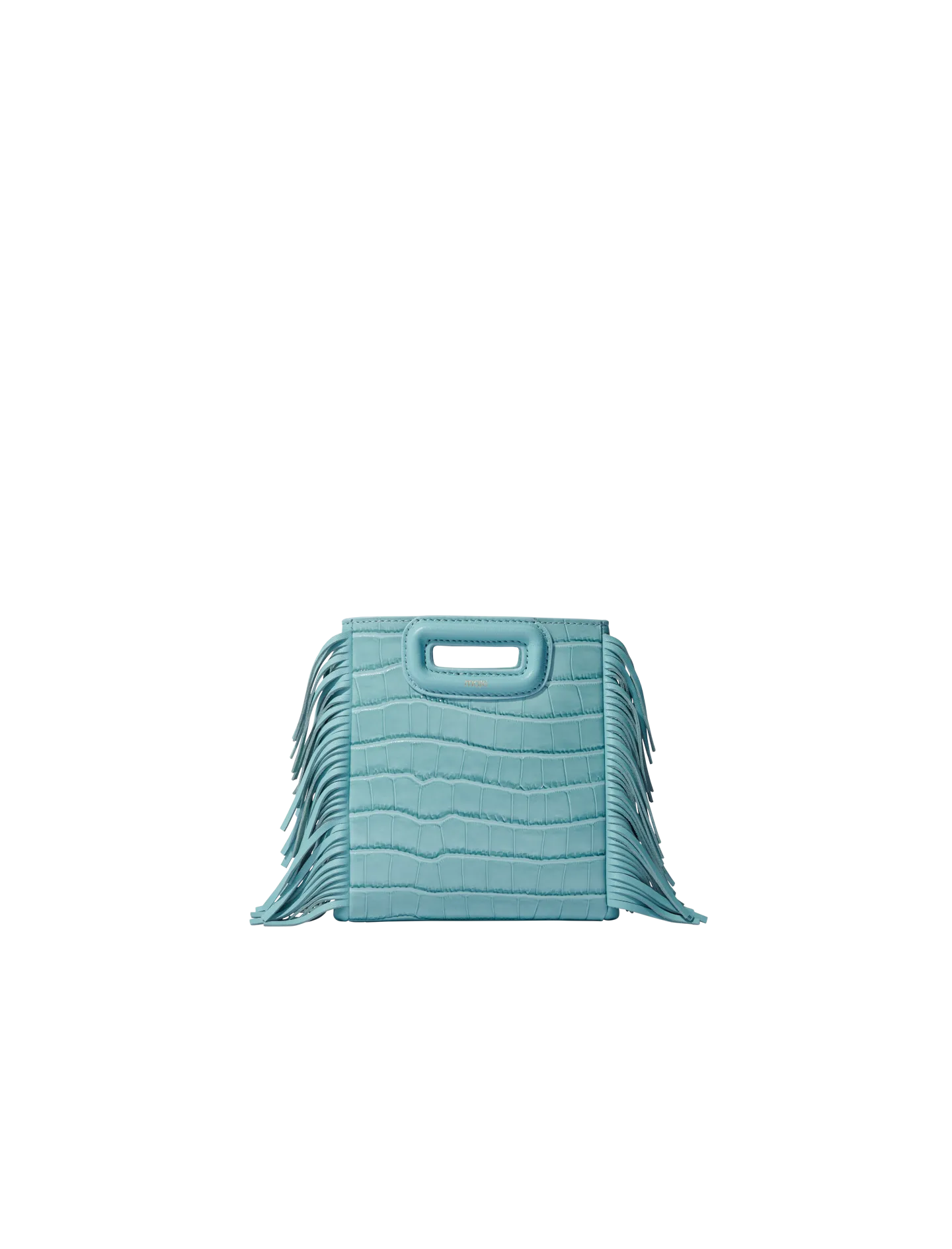 MAJE  Sac bandoulière en cuir embossé croco m mini - Bleu