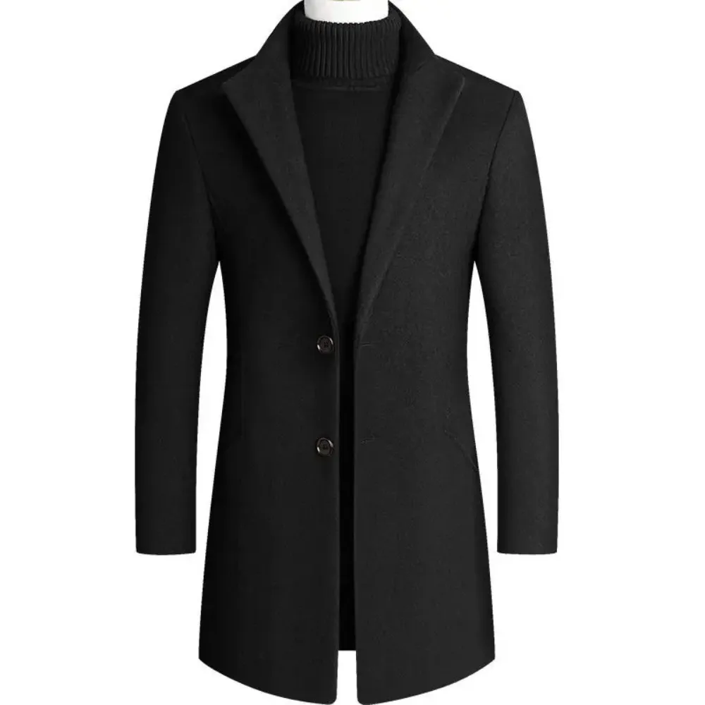 Manteau moderne à col montant et coupe slim