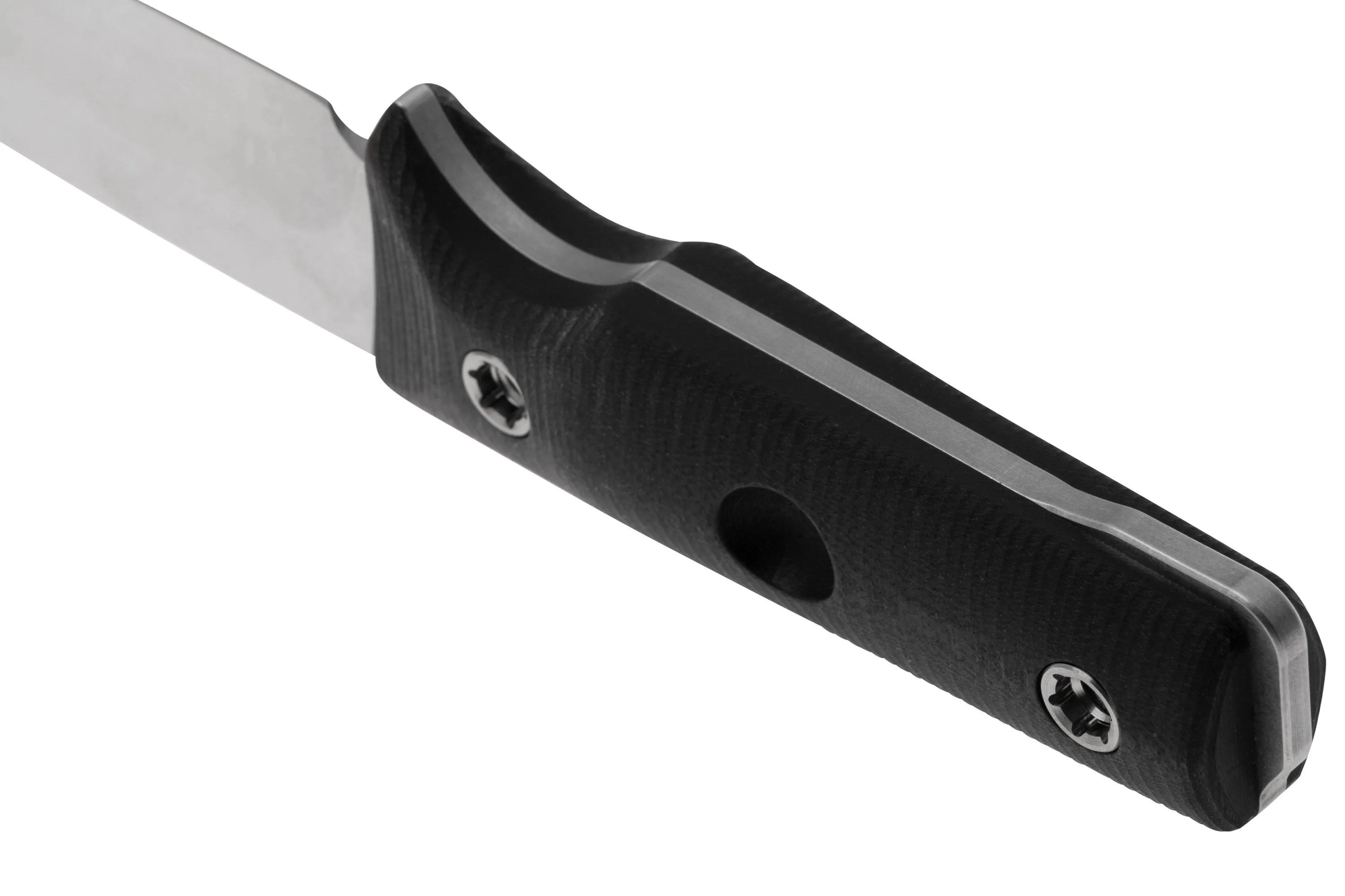 Medford Pro The San 24-TS-01, CPM 3V Tumbled Blade, Black G10 Handles, Leather Sheath, couteau de survie