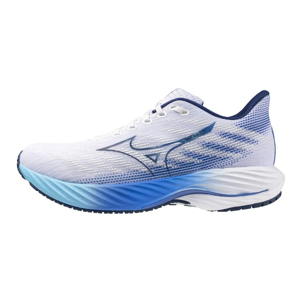 MIZUNO WAVE RIDER 28 Blanc/Bleue Pour Homme