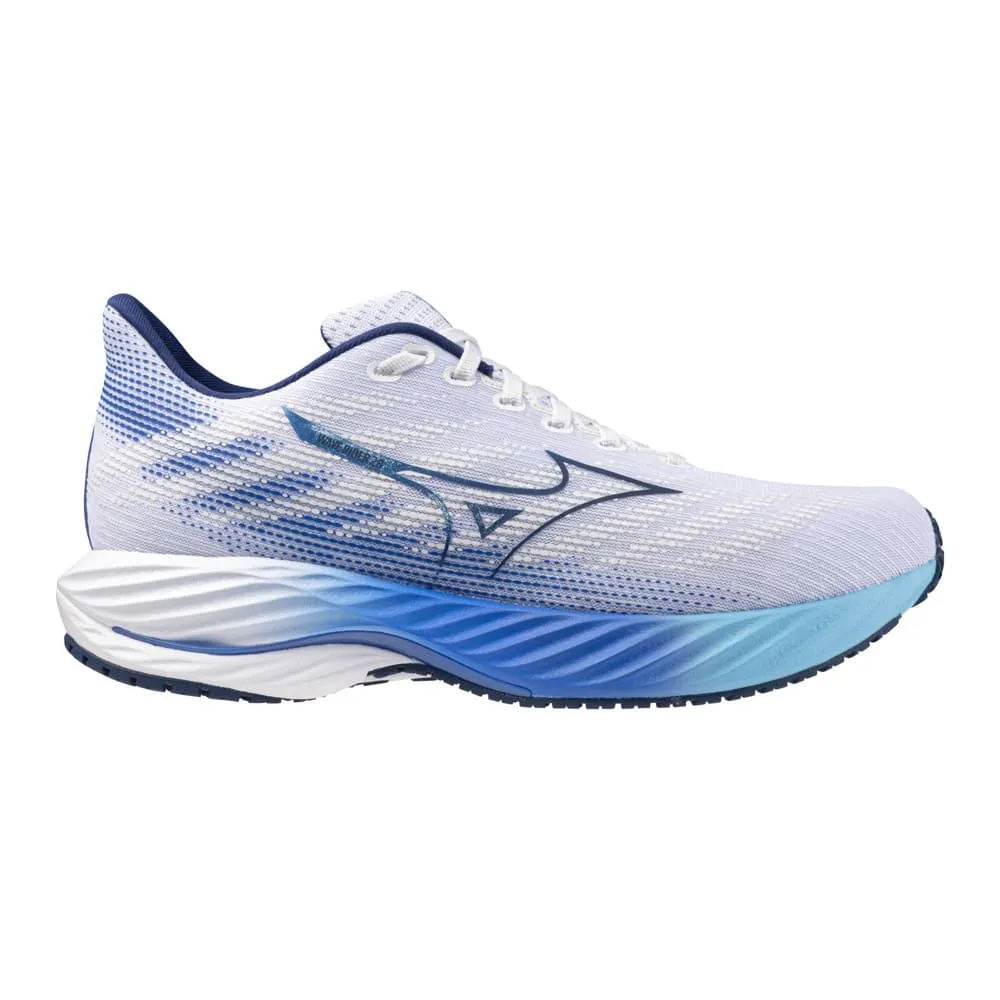 MIZUNO WAVE RIDER 28 Blanc/Bleue Pour Homme