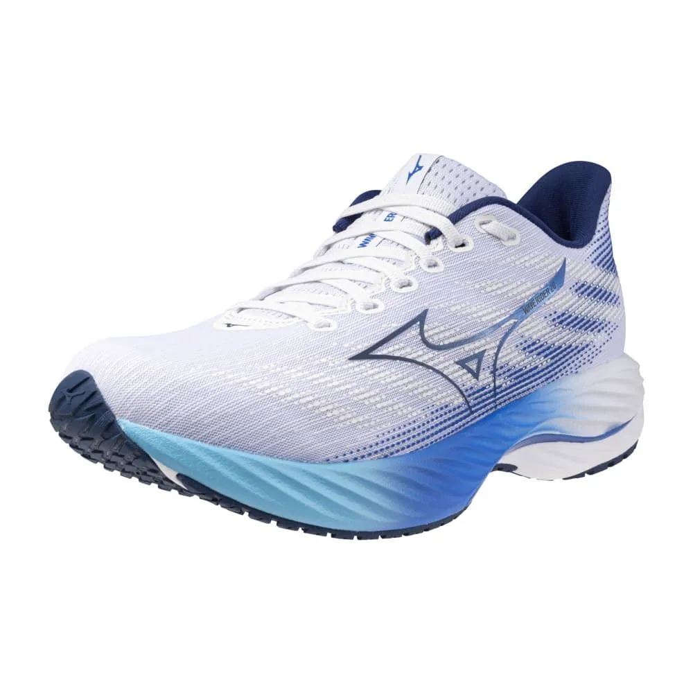 MIZUNO WAVE RIDER 28 Blanc/Bleue Pour Homme