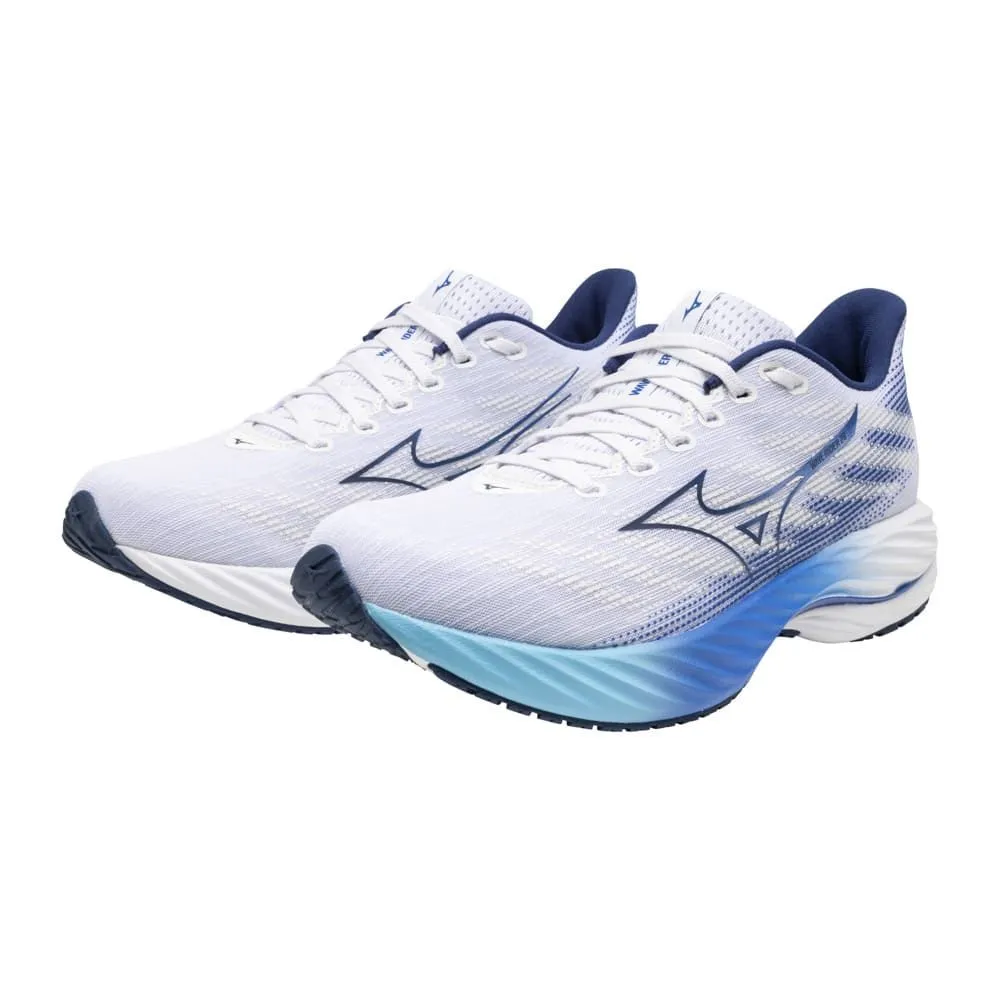 MIZUNO WAVE RIDER 28 Blanc/Bleue Pour Homme