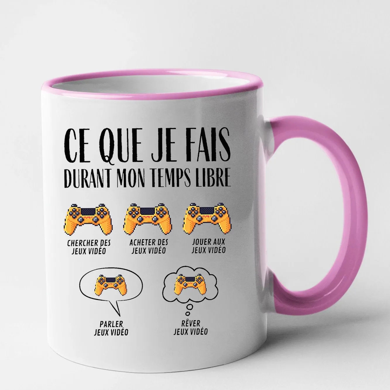 Mug Ce que je fais durant mon temps libre Jeux vidéo