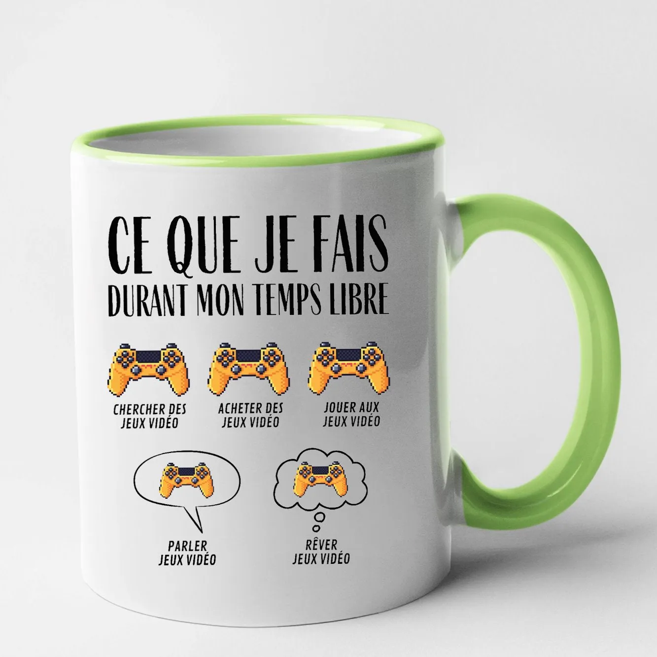 Mug Ce que je fais durant mon temps libre Jeux vidéo